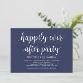 Invitation Réception de mariage intimiste et rustique en bleu (Debout devant)
