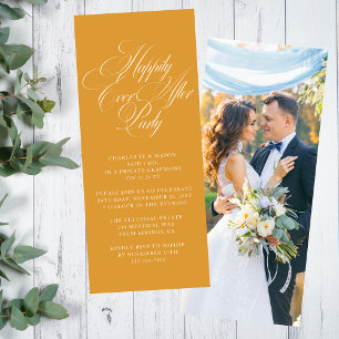 Invitation Réception de mariage jaune doré pour toujours heur