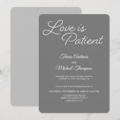 Invitation Réception de mariage : l'amour est patient (Devant / Derrière)