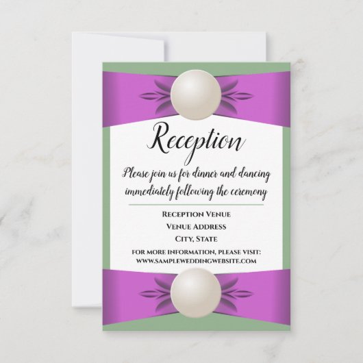 Invitation Réception de mariage Lilac & Sage Green Pearl (Devant)