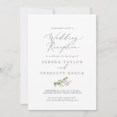 Invitation Réception de mariage lilas rustique (Devant)