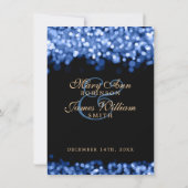 Invitation Réception de mariage Lumières bleues (Dos)