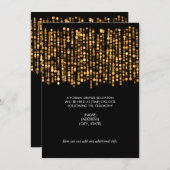 Invitation Réception de mariage Lumières d'or moderne (Devant / Derrière)