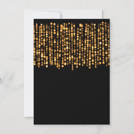 Invitation Réception de mariage Lumières d'or moderne (Dos)