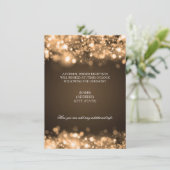 Invitation Réception de mariage lumières scintillantes or (Debout devant)