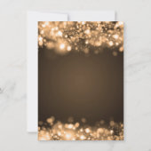 Invitation Réception de mariage lumières scintillantes or (Dos)