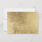 Invitation Réception de mariage luxeuse avec feuille d'or fau (Dos)