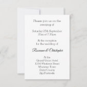 Invitation Réception de mariage mariage Conception de gâteaux (Dos)