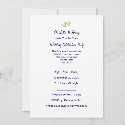 Invitation Réception De Mariage Mariée En Crète (Dos)