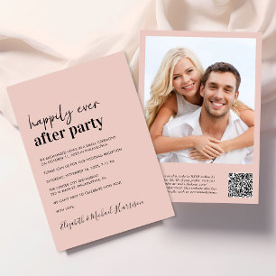 Invitation Réception de mariage minimal moderne photo QR Code