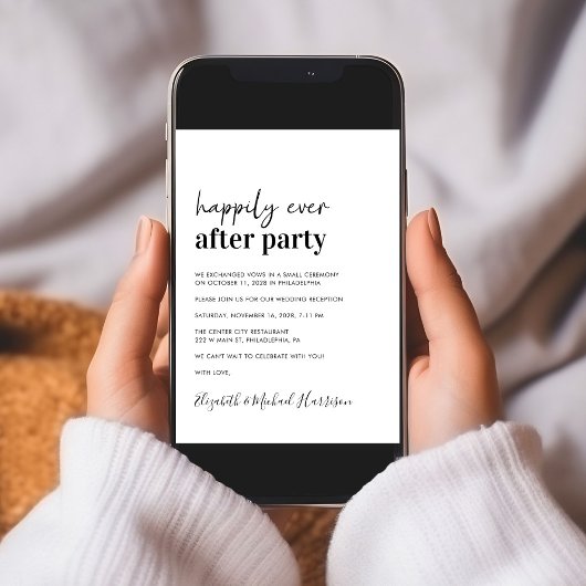 Invitation Réception de mariage minimal moderne photo QR Code