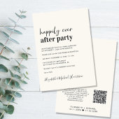 Invitation Réception de mariage minimal moderne QR Code Cream