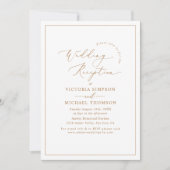 Invitation Réception De Mariage Minimale, Script Or Chic Mode (Devant)