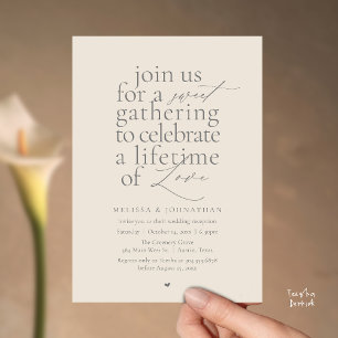 Invitation Réception de mariage minimaliste Amour Sucré Moder