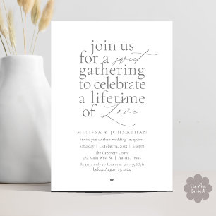 Invitation Réception de mariage minimaliste Amour Sucré Moder