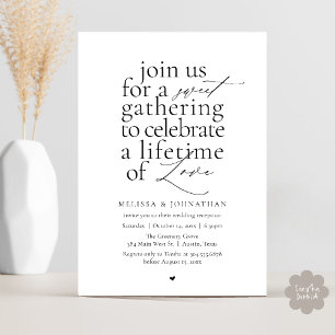 Invitation Réception de mariage minimaliste Amour Sucré Moder