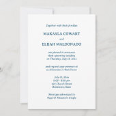 Invitation Réception de mariage minimaliste bleu espagnol-ang (Devant)