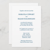 Invitation Réception de mariage minimaliste bleu espagnol-ang (Devant / Derrière)