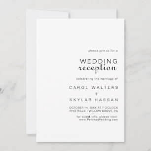 Invitation Réception de mariage minimaliste classique calligr