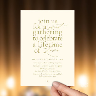 Invitation Réception de mariage minimaliste d'amour doux mode
