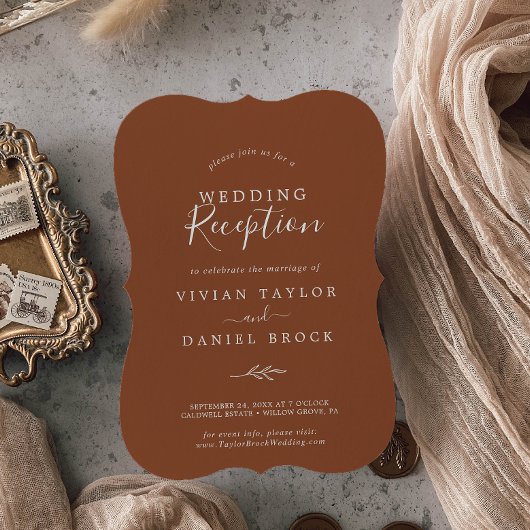 Invitation Réception de mariage minimaliste feuille | Terre c