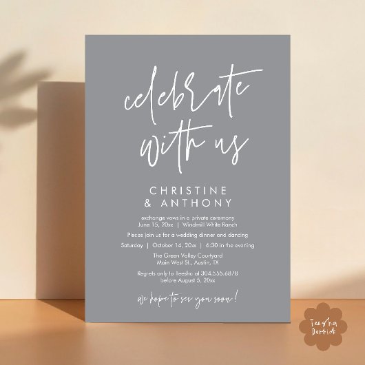Invitation Réception de mariage minimaliste moderne