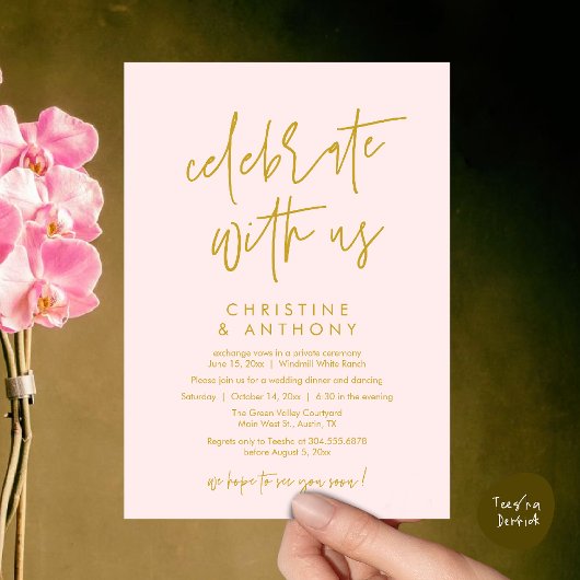Invitation Réception de mariage minimaliste moderne