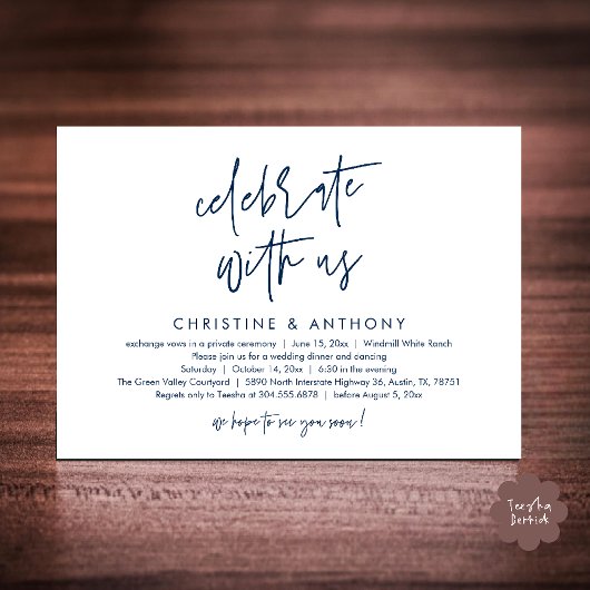Invitation Réception de mariage minimaliste moderne