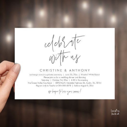 Invitation Réception de mariage minimaliste moderne