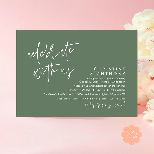 Invitation Réception de mariage minimaliste moderne