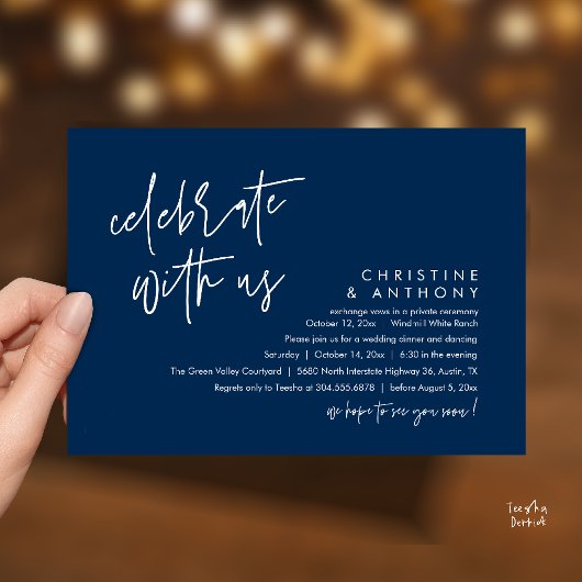Invitation Réception de mariage minimaliste moderne