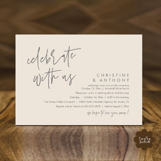 Invitation Réception de mariage minimaliste moderne