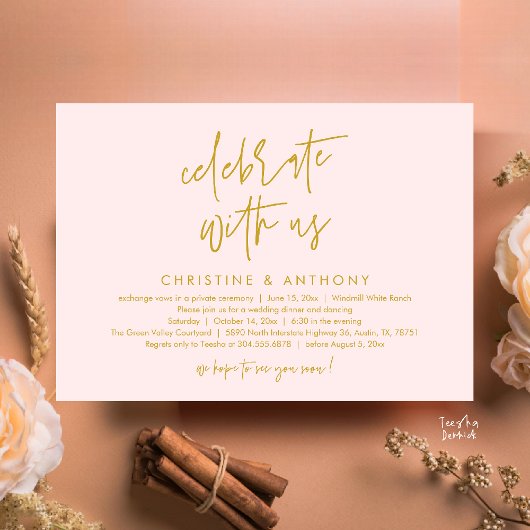 Invitation Réception de mariage minimaliste moderne