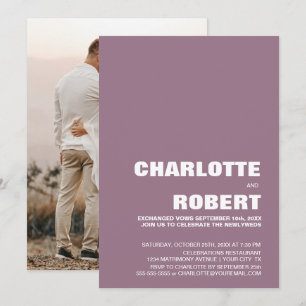 Invitation Réception de mariage minimaliste moderne rose pous