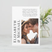 Invitation Réception de mariage moderne après élopement (Debout devant)