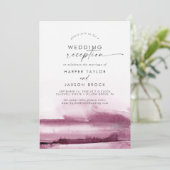 Invitation Réception de mariage moderne aquarelle rouge (Debout devant)