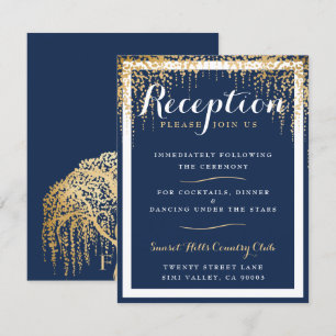 Invitation Réception de mariage Moderne Arbre de Saule Bleu O