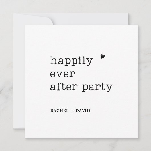 Invitation Réception de mariage moderne avec machine à écrire (Devant)