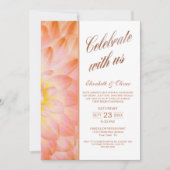 Invitation Réception de mariage moderne avec photo et fleurs (Devant)