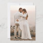 Invitation Réception de mariage moderne avec photo et fleurs (Dos)