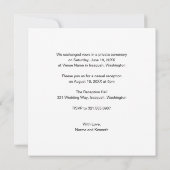 Invitation Réception de mariage moderne avec photo minimalist (Dos)