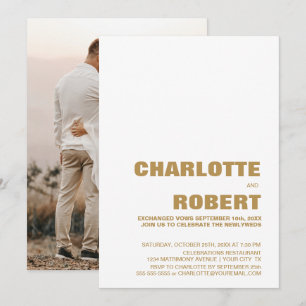 Invitation Réception de mariage moderne avec photo personnali