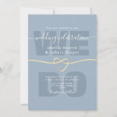 Invitation Réception de mariage moderne bleu poussiéreux (Devant)