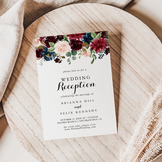 Invitation Réception de mariage moderne calligraphique rustiq