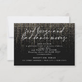 Invitation Réception de mariage moderne Champagne Paillettes (Devant)