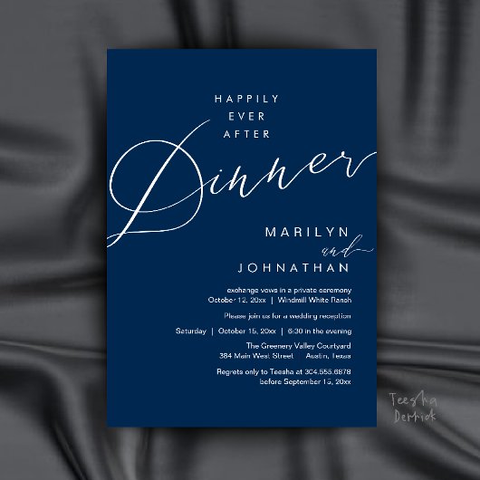 Invitation Réception de mariage moderne : dîner pour toujours