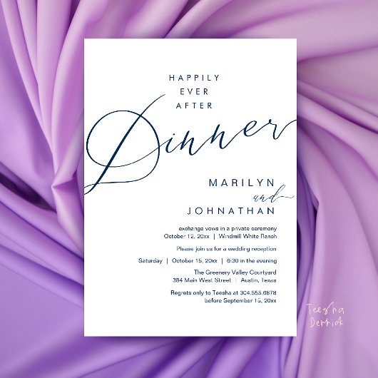 Invitation Réception de mariage moderne : dîner pour toujours