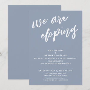 Invitation Réception de mariage moderne Dusty Blue pour une f
