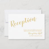 Invitation Réception de mariage moderne écriture blanche et o (Devant)