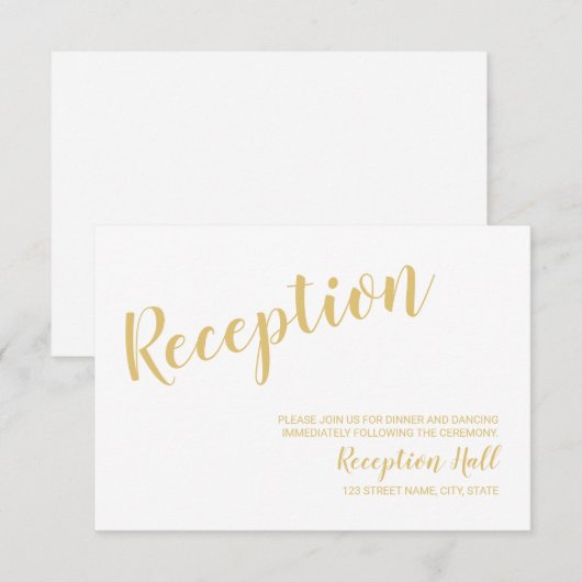 Invitation Réception de mariage moderne écriture blanche et o (Devant / Derrière)